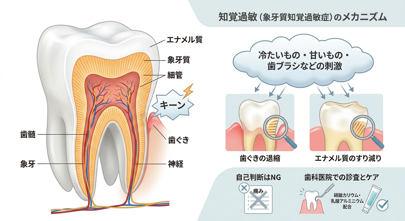 知覚過敏はなぜ起こる？むし歯との見分け方と自宅・歯科医院でできるケアを徹底解説